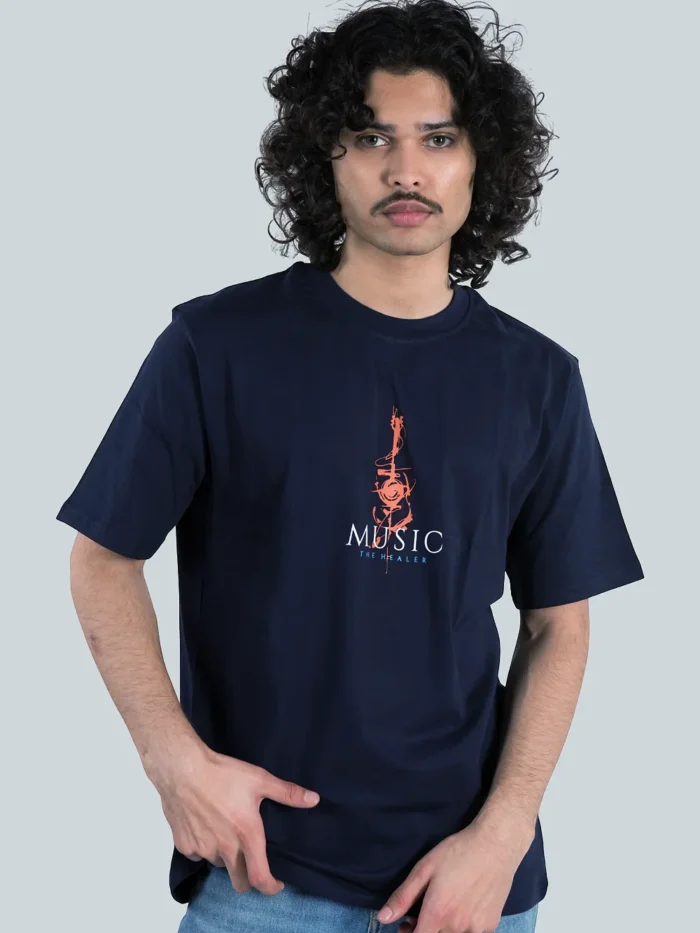 Printed R-N NAVY-BLUE Tee